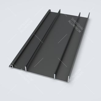 Perfil de rodapé de alumínio preto anodizado