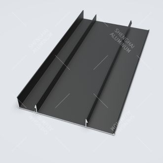 Perfil de rodapé de alumínio preto anodizado